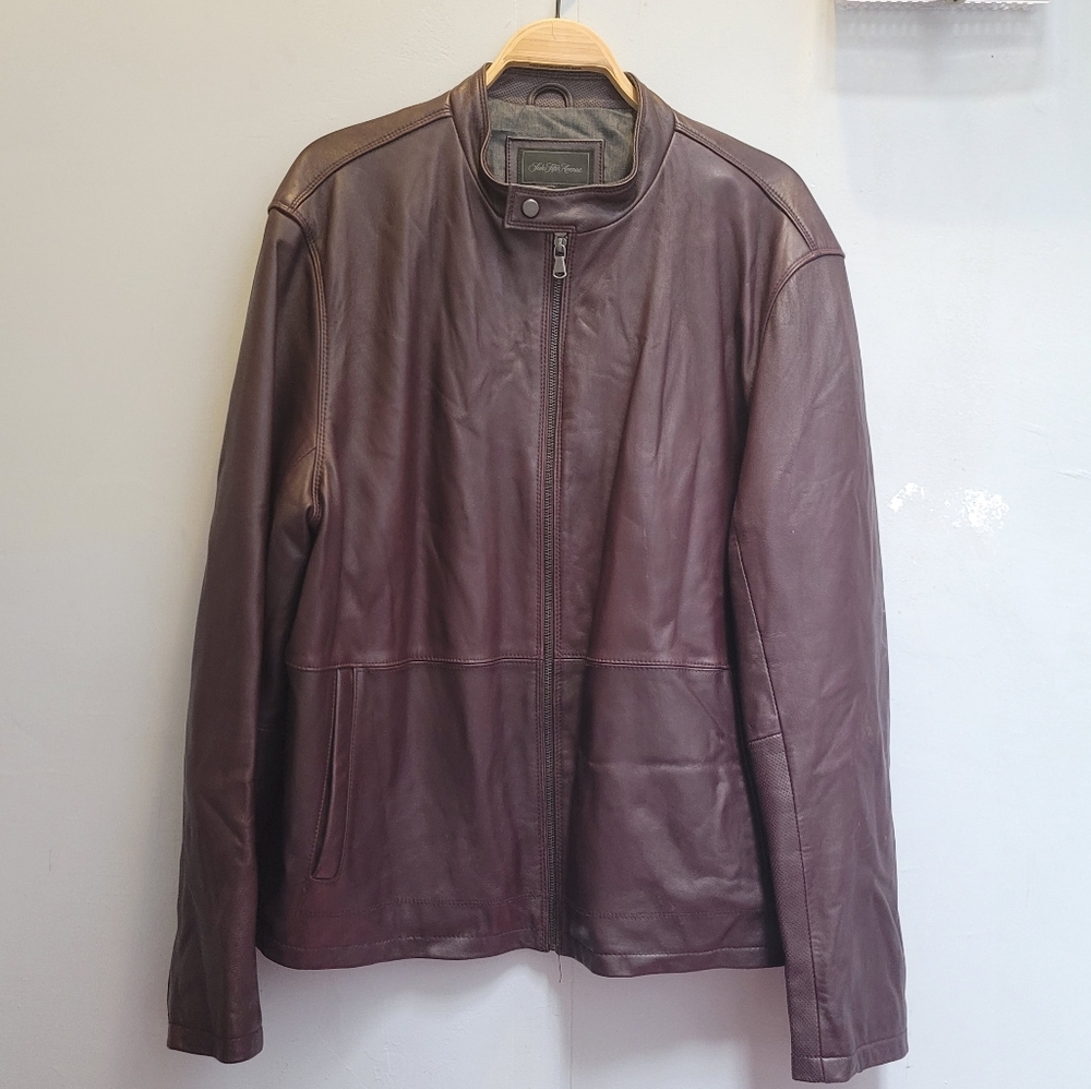 Saks Fifth Avenue Brown Leather Jacket USA Size XXL